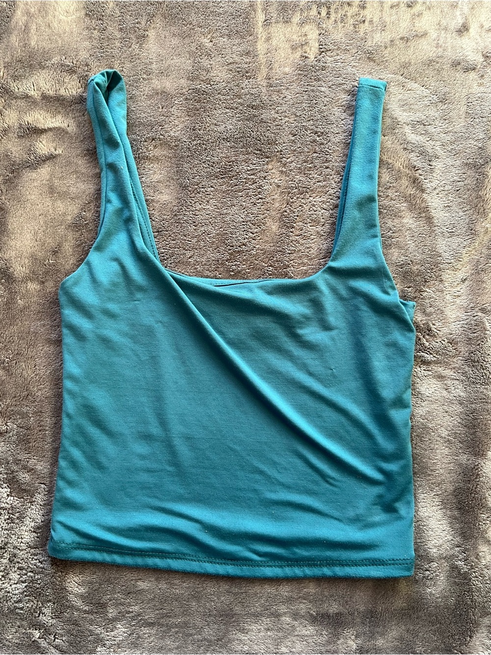 Women’s Teal Square-Neck Tank Top — Classic Fit